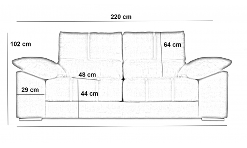 Sofa 3 plazas extraible Yago